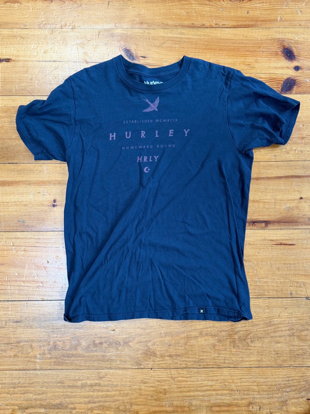 Hurley Men’s Dark Blue Logo Short Sleeve Tee